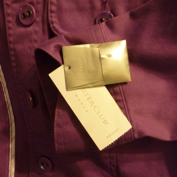 NEW Brigth Violet Corduroy Button-Down Jacket - Picture 9 of 11